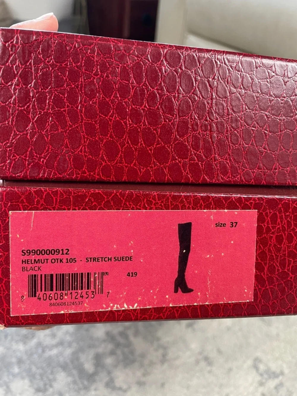 NIB Tamara Mellon Helmut Over The Knee Stretch Suede Boots Thigh Black 37